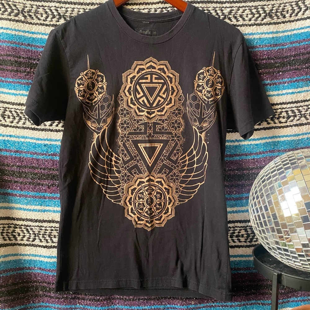 Black geometric Festival Tee